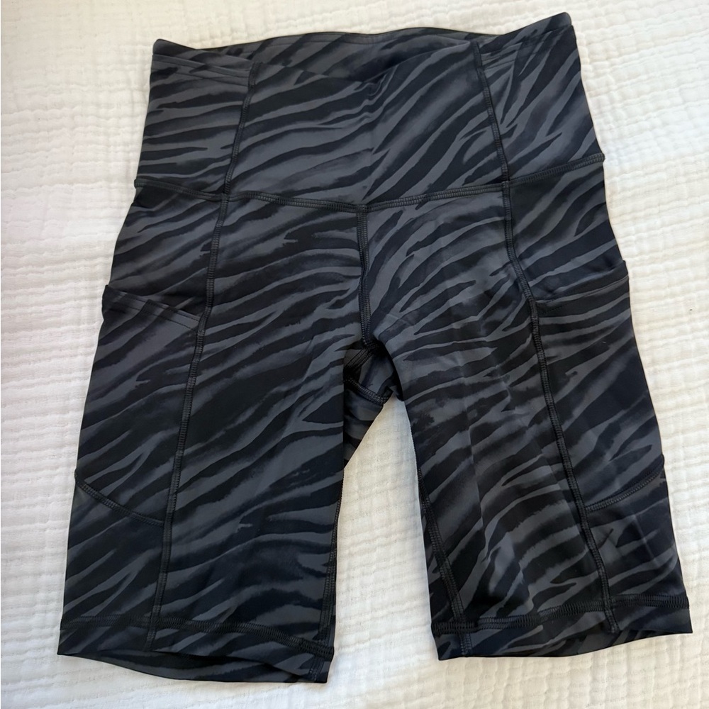 lululemon athletica Black Zebra Print Bike Shorts